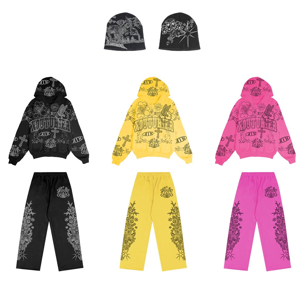 Kouturier black baggy sweatpants mockup sheet